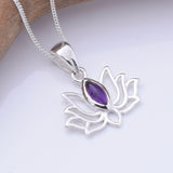 P1354 - 925 silver  small lotus flower AM pendant