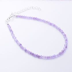 B082 - 925 silver amethyst 2mm faceted bracelet
