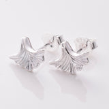 S880 - 925 silver ginkgo stud earrings
