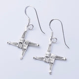 E883 - 925 silver Brigid's Cross earrings