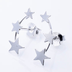 S982 - 925 silver triple star stud earrings