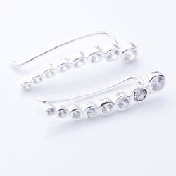 S993 - 925 silver CZ bubbles threader earrings