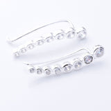 S993 - 925 silver CZ bubbles threader earrings