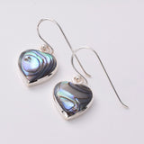 E785 - 925 silver abalone heart earrings