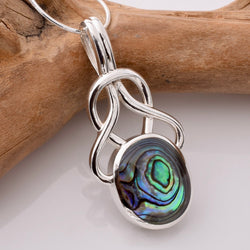 P1182 - 925 silver abalone celtic pendant