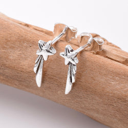 S819 - 925 silver shooting star stud earrings