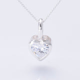 P1251- 925 silver sparkly heart CZ pendant