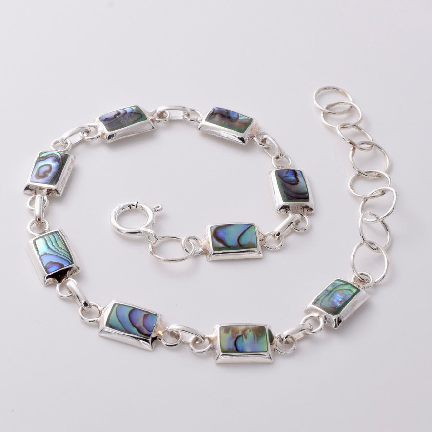 B062 - 925 silver abalone rectanglebracelet