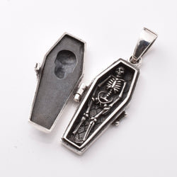 P1211 - 925 silver skull coffin locket