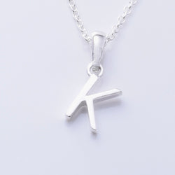 P1335 - K 925 silver initial pendant - K
