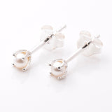 S999 - 925 silver Imm pearl crown setting stud earrings
