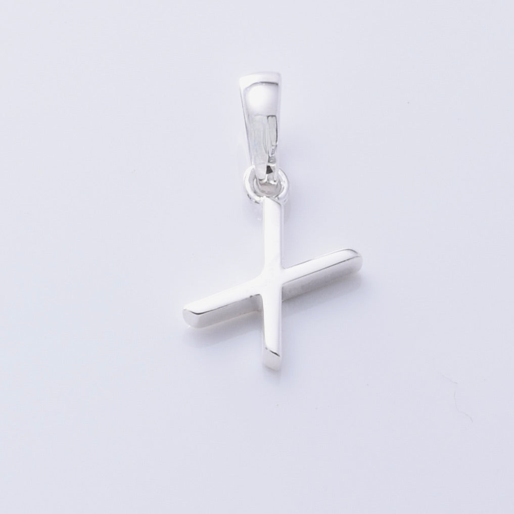 P1335 - X 925 silver initial pendant - X