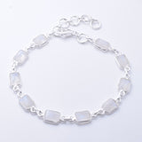 B057 - 925 silver rainbow moonstone bracelet