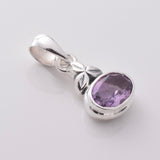 P1110 - 925 silver amethyst oval pendant