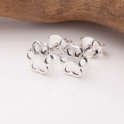 S1041 - 925 silver tiny paw stud earrings
