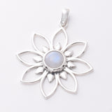 P1036 - 925 silver and moonstone mandala pendant