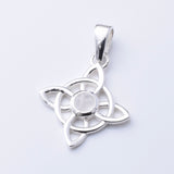 P1228 - 925 silver moonstone witches knot pendant