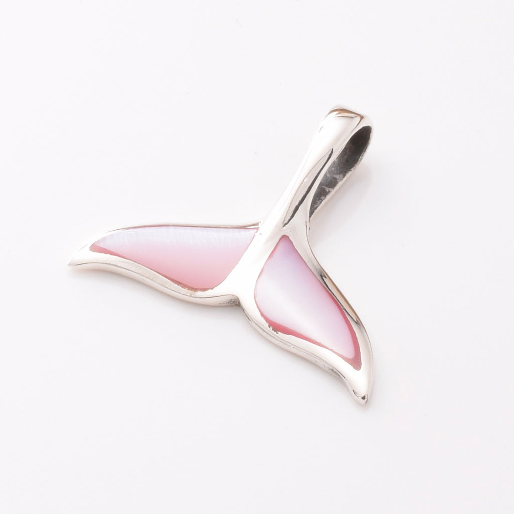 P1259 - 925 silver MOP pink whaletail pendant