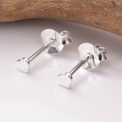 S794 - 925 silver flat heart stud earrings