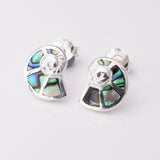 S957 - 925 silver abalone amonite stud earrings