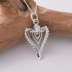 P1005 - 925 silver MOP heart pendant