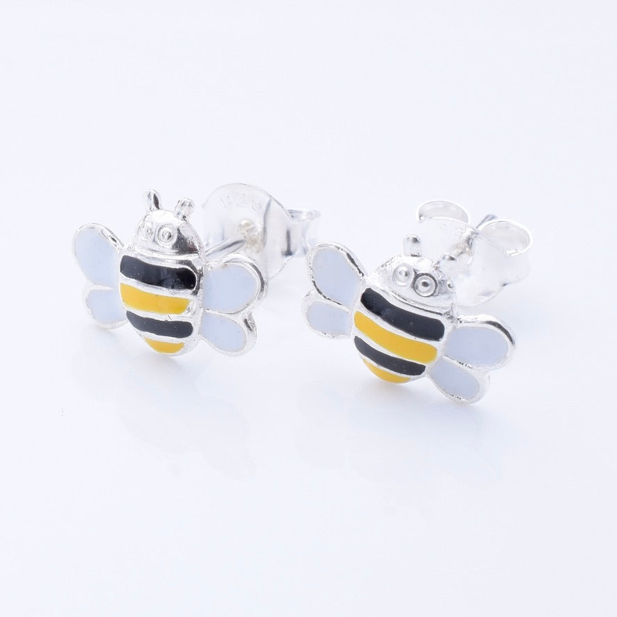 S1052 - 925 silver stamped bumble bee stud earrings