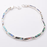 B046 - 925 silver and abalone slim oval bracelet