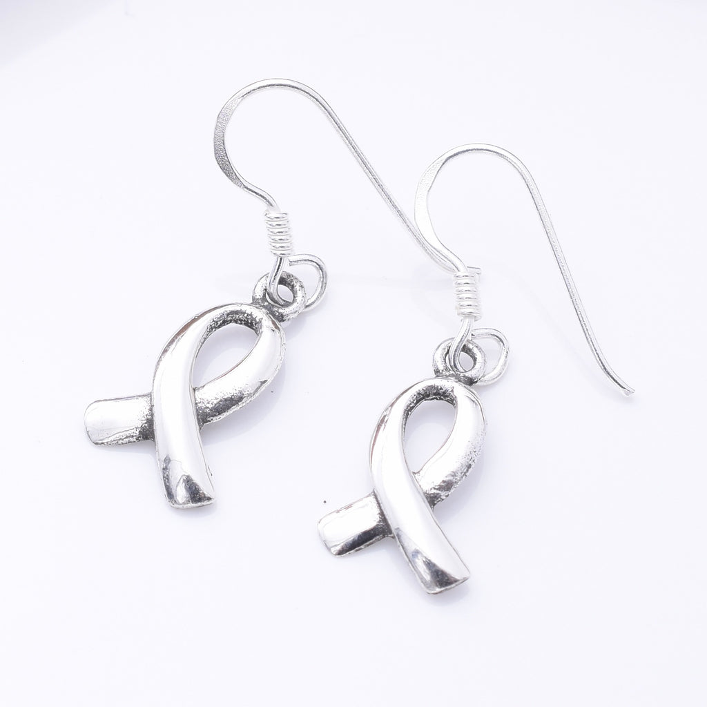 E922 - 925 silver awareness ribbon earrings