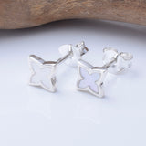 S1039 - 925 silver four pointed star stud earrings