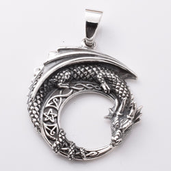 P1137 - 925 silver curled dragon pendant