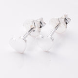 S804 - 925 silver 4mm flat heart stud earrings