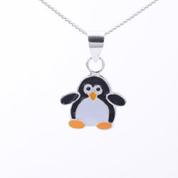 P1311 - 925 silver stamped penguin pendant