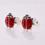 S872 - 925 silver ladybug stud earrings