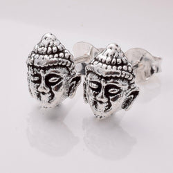 S909 - 925 silver buddha head stud earrings