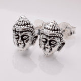 S909 - 925 silver buddha head stud earrings