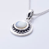 P1269 - 925 round MOP silver pendant
