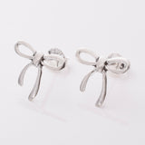 S904 - 925 silver bow stud earrings