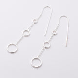 E821 - 925 silver hoop and chain earrings