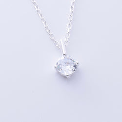 P1337 - 925 silver necklace with CZ pendant