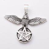 P1139 - 925 silver owl and pentagram pendant