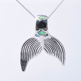 P1283 - 925 silver and abalone mermaid tail pendant