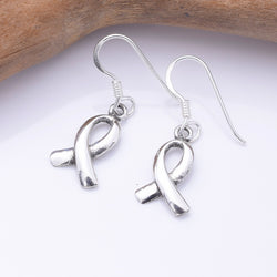 E922 - 925 silver awareness ribbon earrings