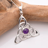 P1231 - 925 silver amethyst trinity pendant