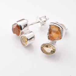 S1016 - 925 silver citrine stud earrings