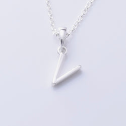P1335 - V 925 silver initial pendant - V