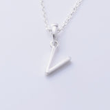 P1335 - V 925 silver initial pendant - V