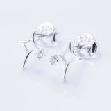 S1025 - 925 silver & CZ North Star stud earrings