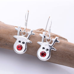 E920 - 925 silver rudolph stamped earrings
