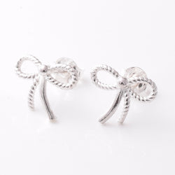 S973 - 925 silver bow stud earrings