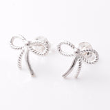 S973 - 925 silver bow stud earrings